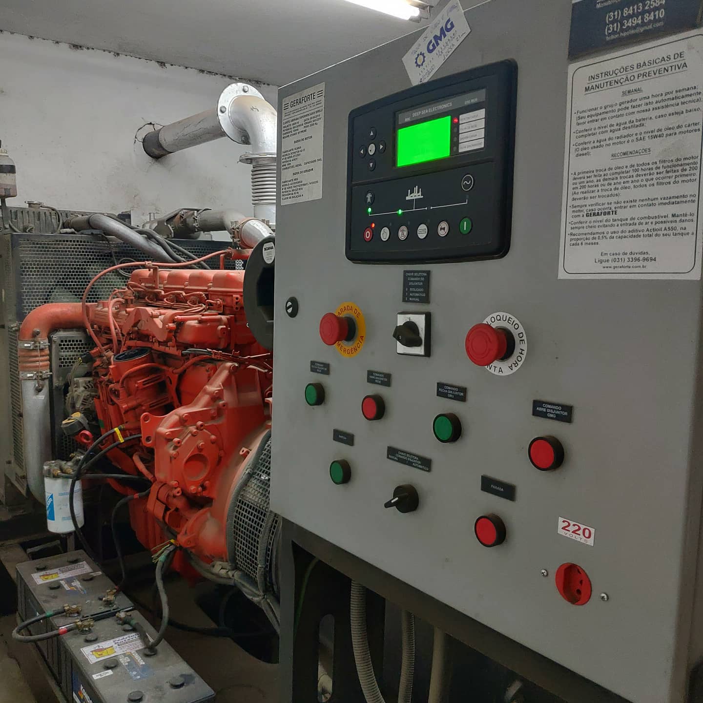 Painel de controle de GMG